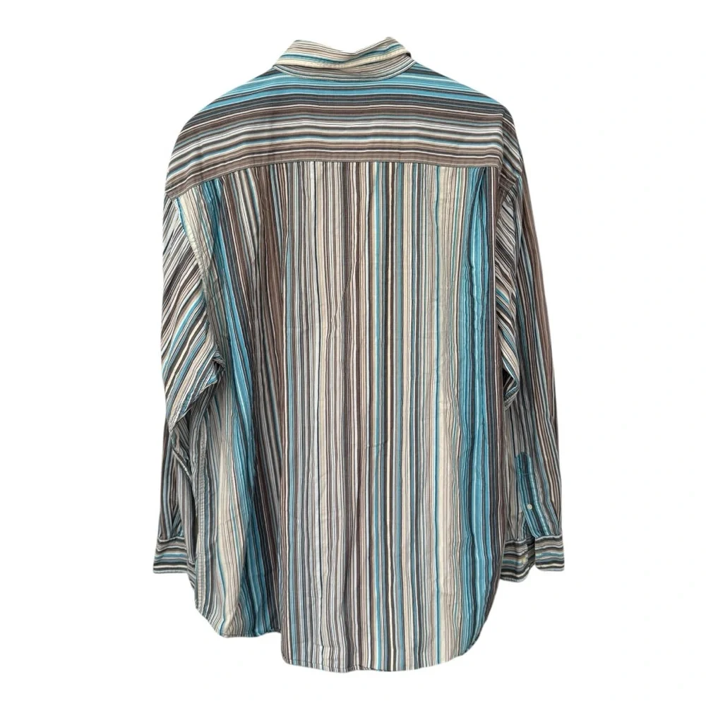 J. Crew Men’s Size XXL Multicolor Stripes Button Down Long Sleeve Shirt Cotton